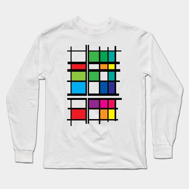 Colorful Squares Long Sleeve T-Shirt by YellowMadCat